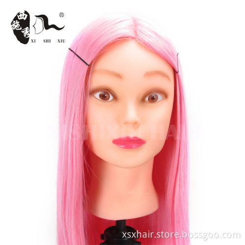 High tempeture fiber practice head training head synthetic barber practice cutting mannequin head for hairdressing salon